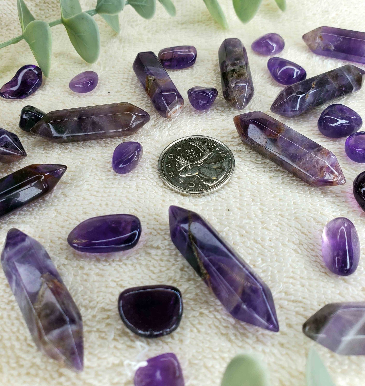 10 pcs Amethyst 1.5"+ double terminated points (0011)