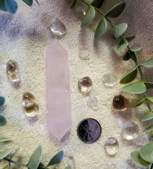 Rose Quartz Crystal double point 3.5+" (0023)