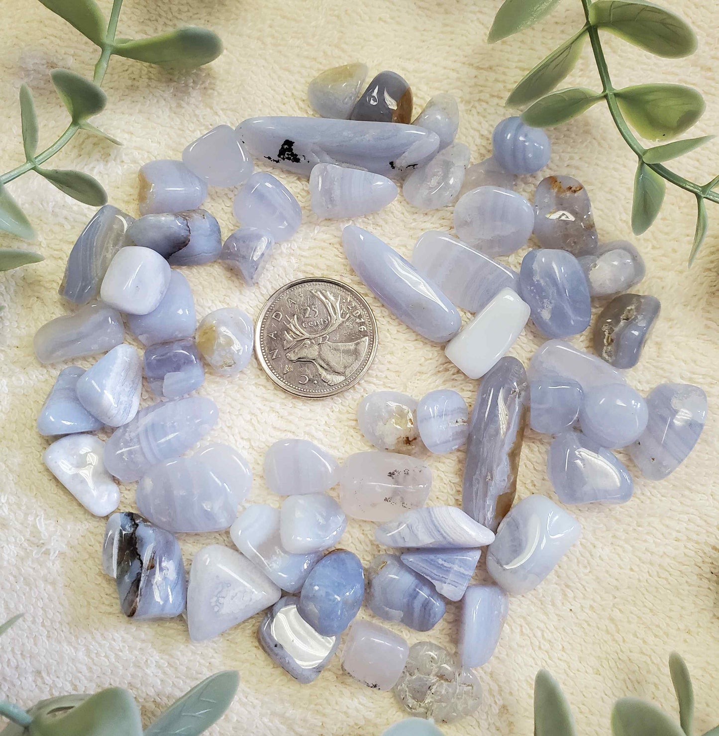 100g Small to medium Blue Lace Agate Tumbles (0072)