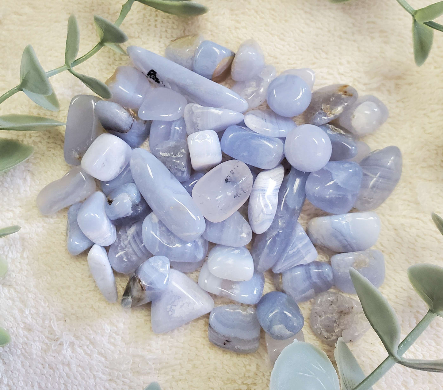 100g Small to medium Blue Lace Agate Tumbles (0072)