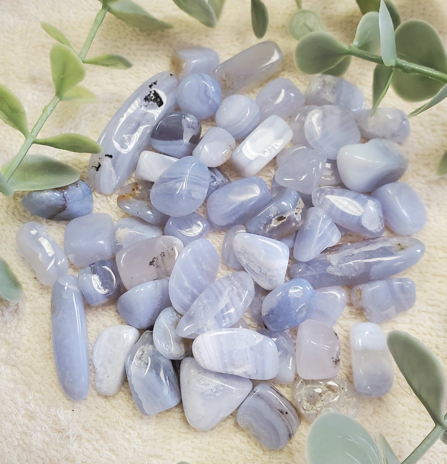 100g Small to medium Blue Lace Agate Tumbles (0072)